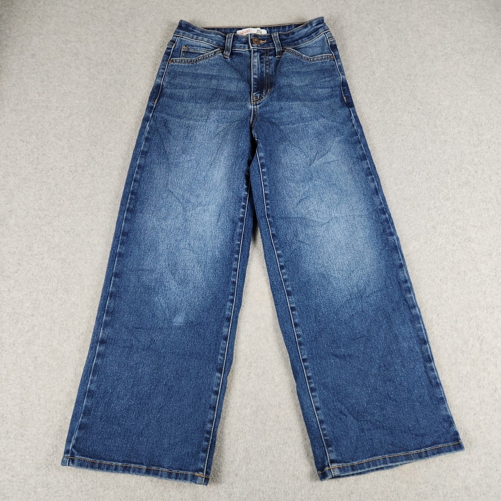 YMI Girl Billie Baggy Fit Jeans 10 Blue Denim Medium Wash Streetwear Wide Leg